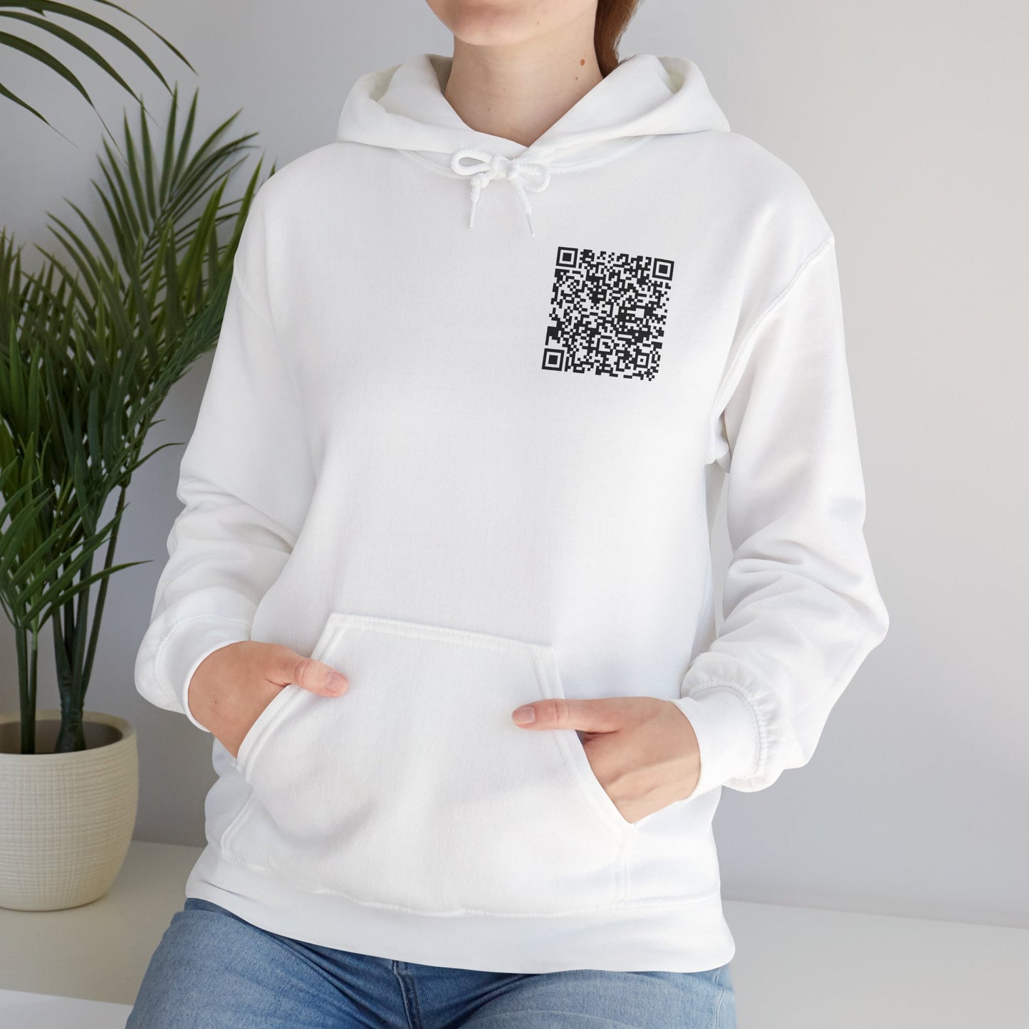 White QR Code Hoodie